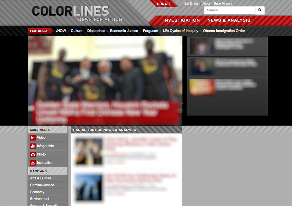 Colorlines website screenshot from 2015.
