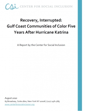 Cover for "Recovery, Interrupted: Gulf Coast Communities of Color Five Years After Hurricane Katrina"