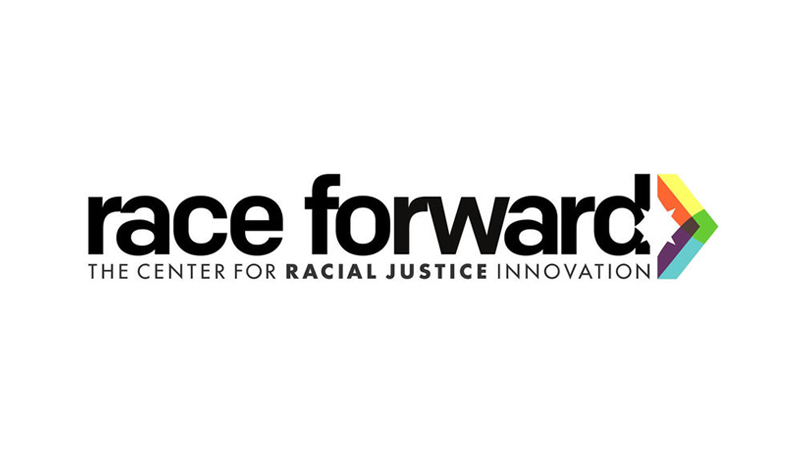 Old Race Forward Logo that reads "the Center for Racial Justice Innovation" below, with a multicolored arrow pointing to the right