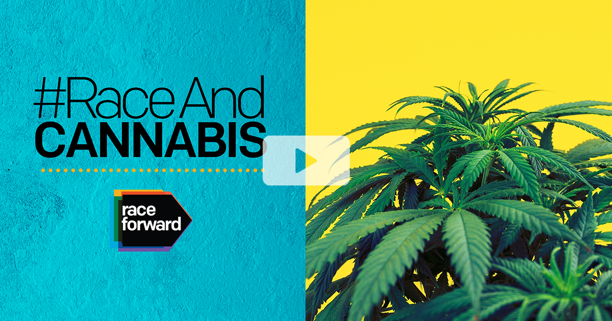 #RaceAnd Cannabis Event Video Cover with a photo of marijuana leaves