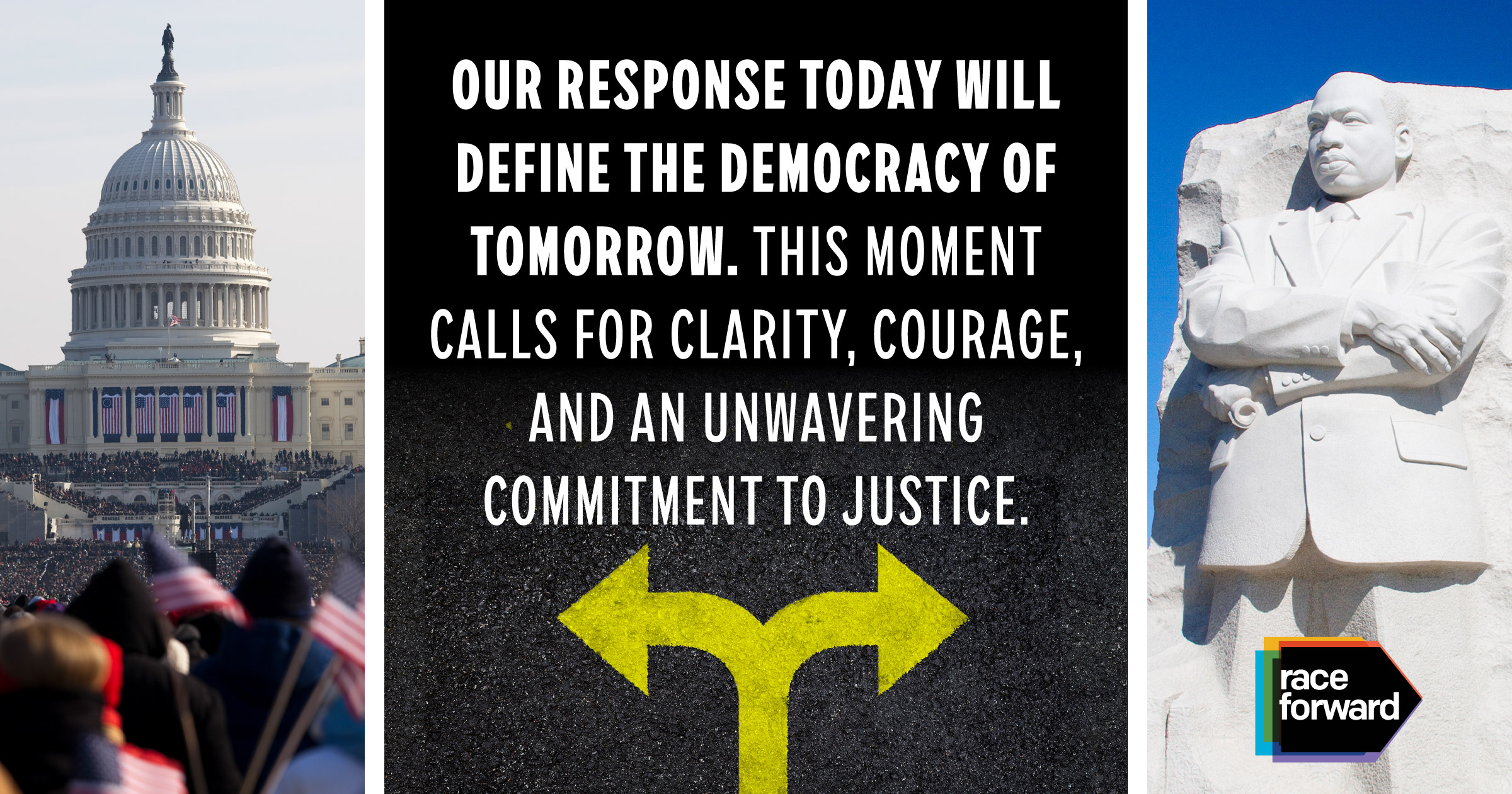 Our response today will define the democracy of tomorrow. This moment calls for clarity, courage, and an unwavering commitment to justice.